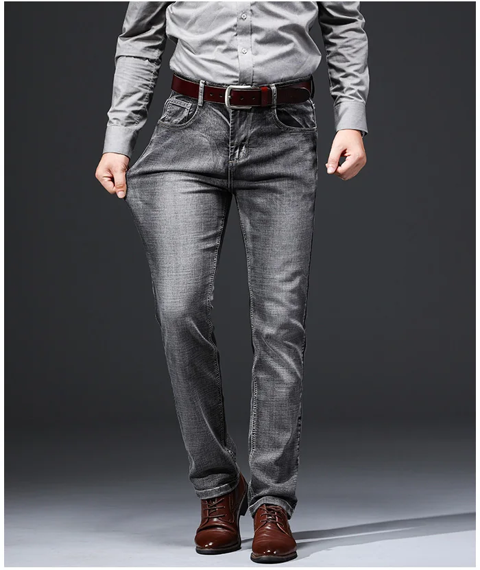 AIRGRACIAS мужские джинсы классические ретро Стрейчевые джинсы для мужчин деловые повседневные джинсовые брюки длинные брюки размер 28-38 Новинка