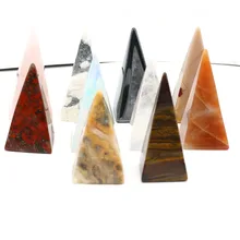 

60mm Orgonite Pyramid Natural Gemstone Wand Crystal Healing Rose Quartz Opal Energy Ore Mineral Crafts Home Decoration Wholesale