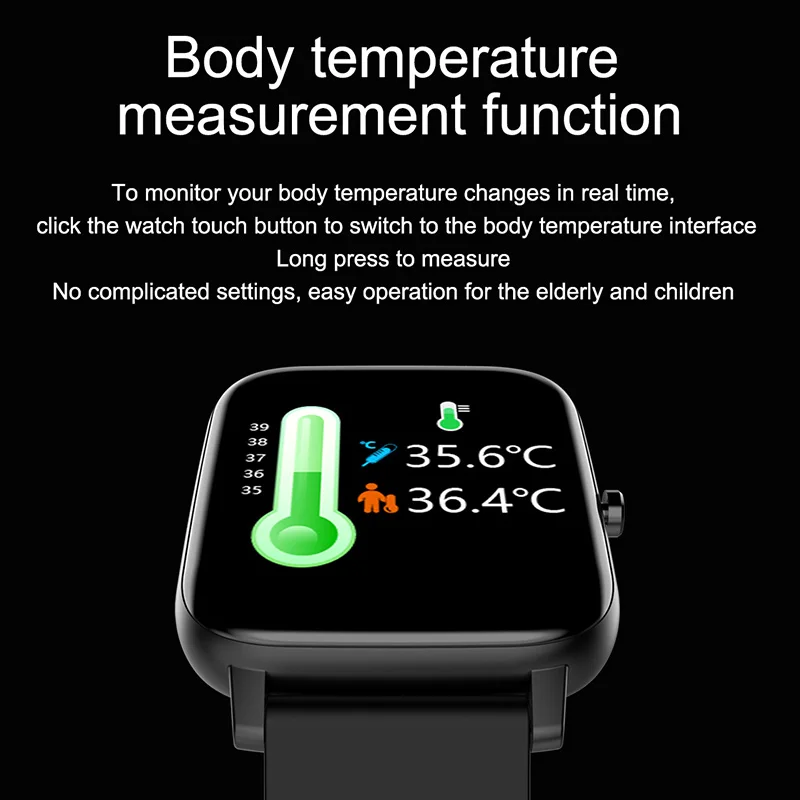 Montre connectée pour hommes et femmes, avec prévisions météorologiques en temps réel, moniteur d'activité physique et de fréquence cardiaque, pour Android et IOS