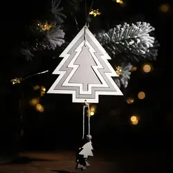 Полый деревянный кулон уникальный в форме рождественской ёлки в форме звезды в форме сердца кулон креативный Фестиваль подвесной орнамент