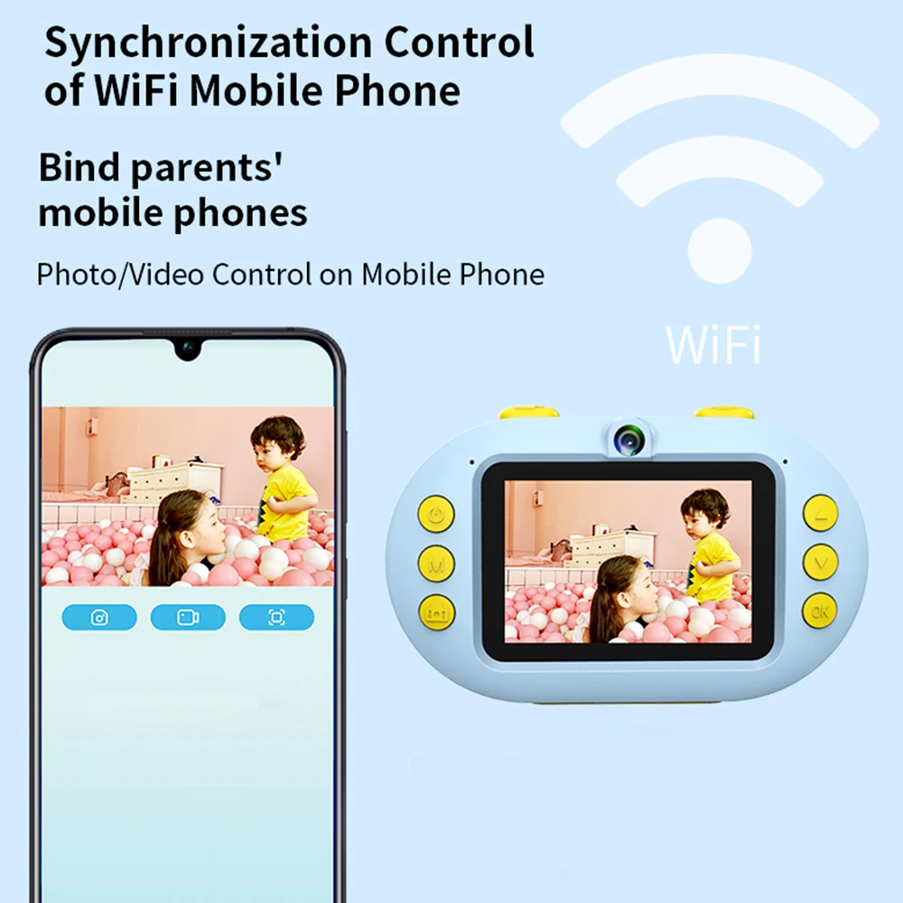 Children WIFI Digital Camera 1600W Pixel Dual Lens Educational Toys for Children Mini Children's Camera Child camera
