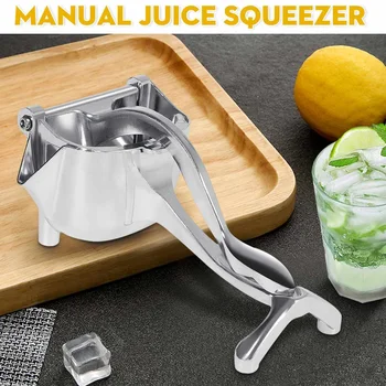 

Silver Metal Hand Manual Juicer Fruit Squeezer Juice Citrus Pressing Lemon Orange Juicer Press Household Multifunctional Juicer
