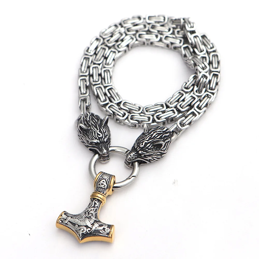 Vintage Viking Wolf Head Pendant Men's 