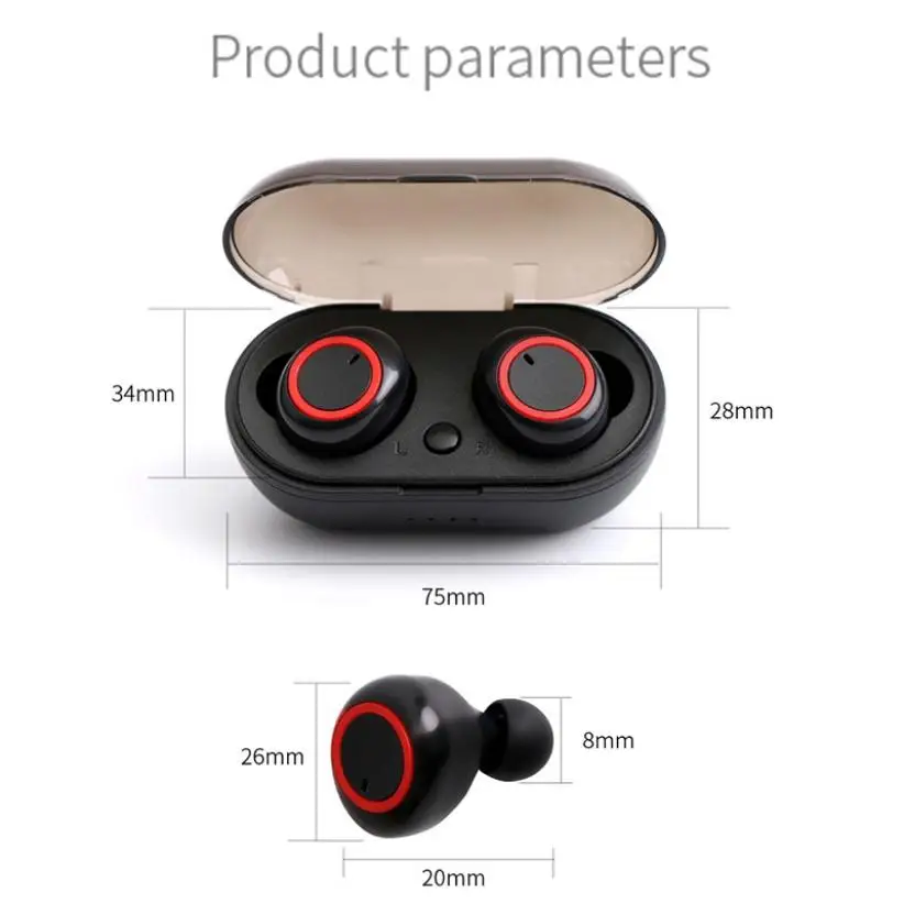 Waterproof TWS Bluetooth 5 0 Wireless Earbuds Sports Gaming Headphone Hifi Stereo Sound Earphone Noise Canceling Mini Headset