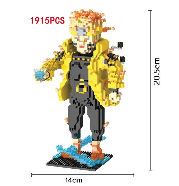 

Hot Japan anime image ninja Naruto micro diamond building block Tailed beasts model 1915PCS nano bricks toys for boys gifts