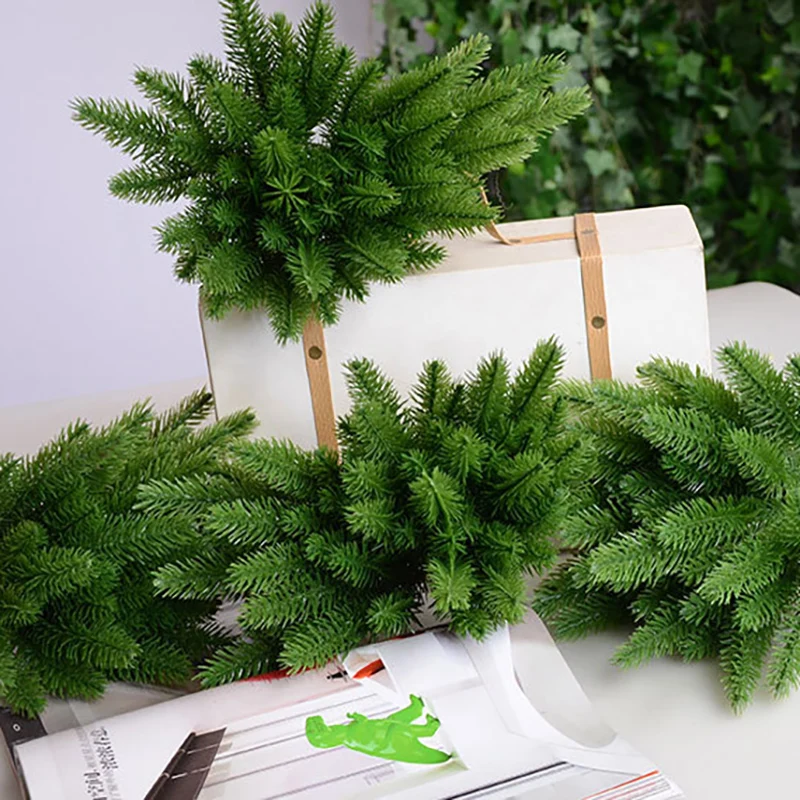 5 Pcs Artificial Plants Pine Branches Christmas Tree Accessories DIY New Year Party Decorations Xmas Ornaments Kids Gift