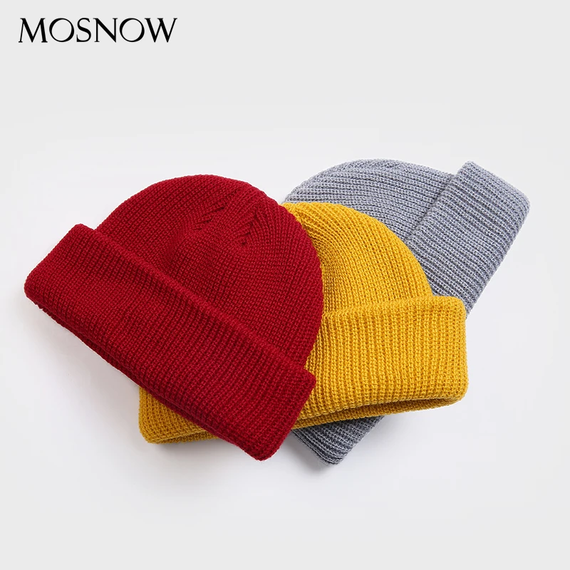 Skullcap Beanie, Зимняя вязанная теплая шапка для взрослых, повседневная короткая шапка в стиле хип-хоп для взрослых мужчин и женщин, шерстяные вязаные Осенние эластичные шапки унисекс