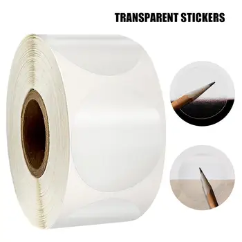 

500PCS PVC Label Stickers Transparent Package Sealing Stickers Round Envelope Tab Sealers Handmade Crafts Gift Decoration