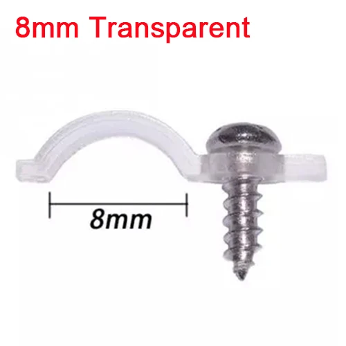 8mm Transparent 50 шт прозрачный/пластиковый Монтажный кронштейн фиксирующий Зажим с винтами 8 мм 10 мм для IP65 Водонепроницаемый 5050 3528 светодиодный полосы - Цвет: 8mm Transparent