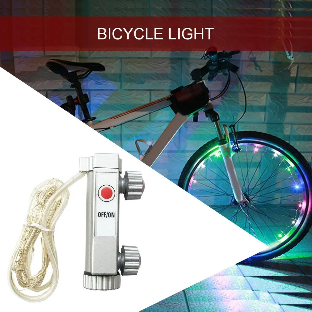 20 светодиодный велосипед строка светильник Водонепроницаемый велосипед Велоспорт огни на колеса светодиодный колесных дисков светильник 2,2 м ночное гирлянды светодиодные полосы лампы