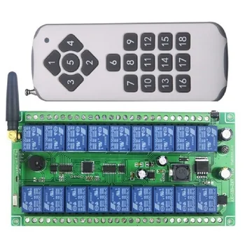 

DC 12V 24V Wide voltage 18CH RF Wireless Remote Control Switch System, 1*Transmitter + 1*Receiver,315/433.92 MHZ