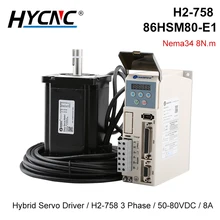 

CNC Stepper Motor Nema 34 Leadshine 2 Phase Closed-Loop Hybrid Servo Driver H2-758 AC50-80V Motor 8N.M With 8m Encoder Cable