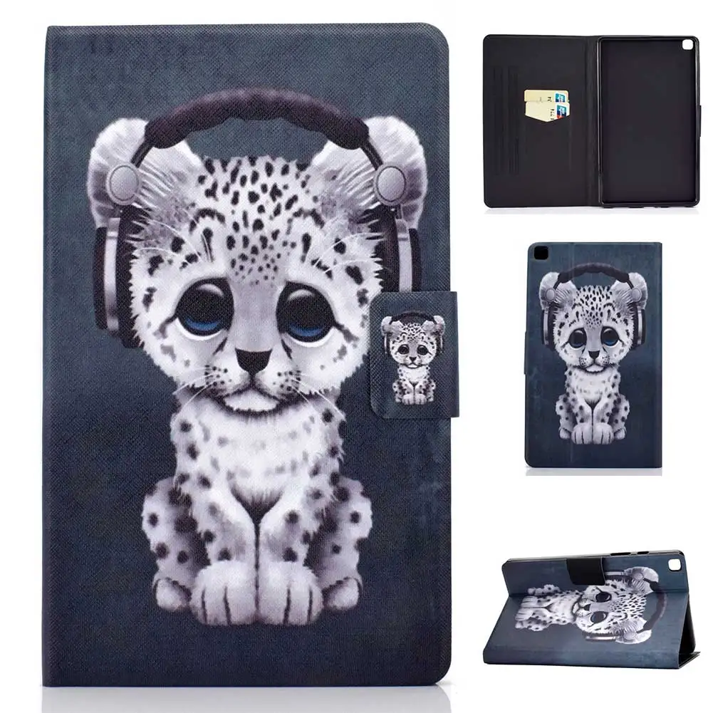 Music leopard Чехол с принтом для samsung Galaxy Tab A 8," дюймов S-Pen SM-T290 SM-T295 чехол из искусственной кожи флип-чехол с подставкой противоударный защитный - Цвет: Music leopard