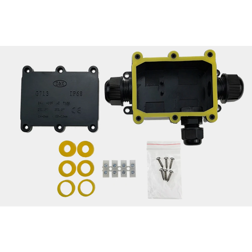 New Outdoor 4-Hole Cable Waterproof Box Dust-Proof Sunscreen Terminal Box Ip68 Four-Way Waterproof Junction Box