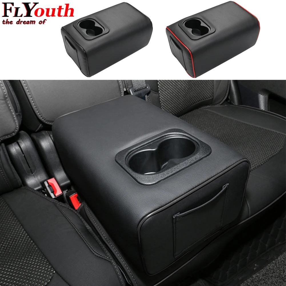Second Row Rear Central Armrest Box w/ Cup Holder Arm Rest For Ford