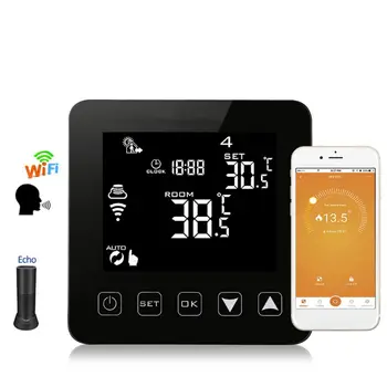 

WiFi Programmable Thermostat Echo Alexa Voice Control Electric Floor Heating Room Temperature Control 16A 100-240V 425D