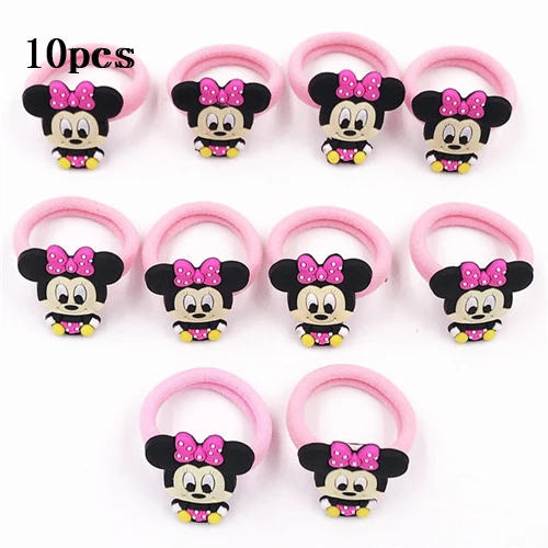 23-10pcs 10 шт., эластичная повязка для волос с изображением Микки и Минни, Русалочки, принцессы, Детские аксессуары для волос, резинка для волос для девочек - Цвет: 23-10pcs