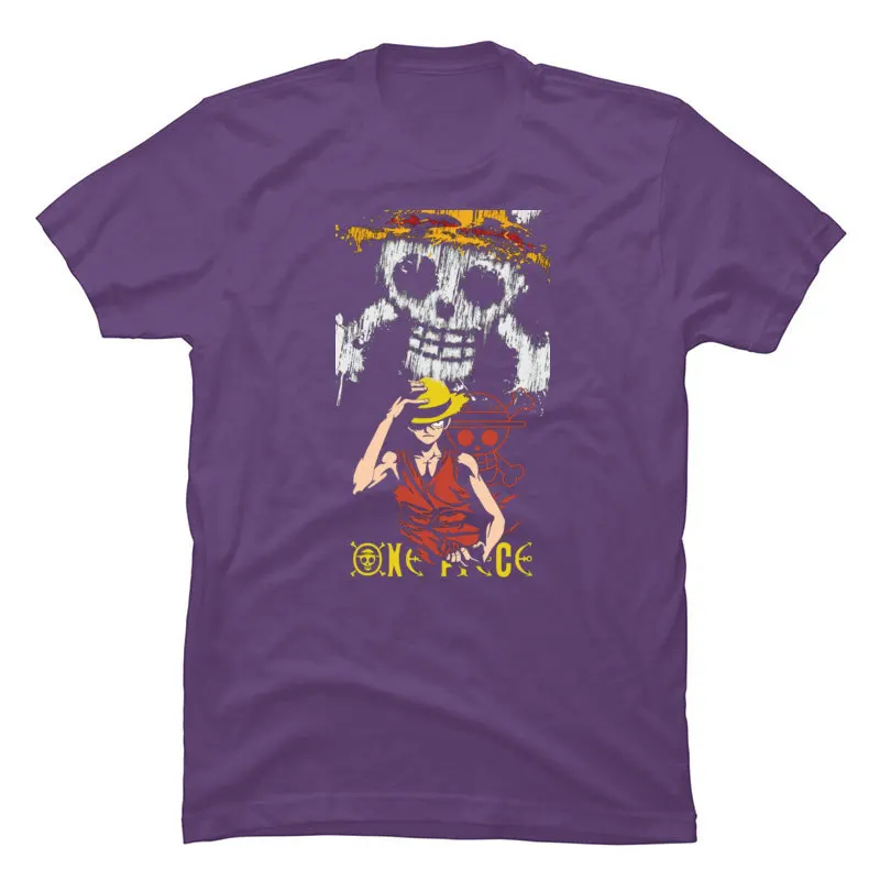 OnePieceLuffy708 2018 Discount Short Sleeve Funny Tshirts Pure Cotton Round Collar Male Tees Printed On Top T-shirts Father Day OnePieceLuffy708 purple