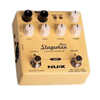 

Acoustic Preamp DI Pedal with Chorus, Reverb, Freeze and 60 Seconds Loop for Acoustic Guitar, Violin, for Mandolin, for Banjo