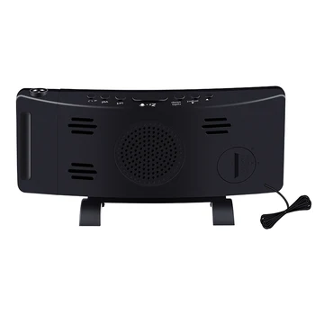 

5Inch Digital Projection Alarm Clock FM Radio LED Dimmable Snooze USB Charger MYDING