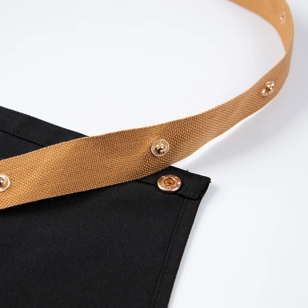 New fashion waterproof canvas men\'s Kitchen Apron chef work apron barbecue restaurant bar coffee shop manicure studio uniform