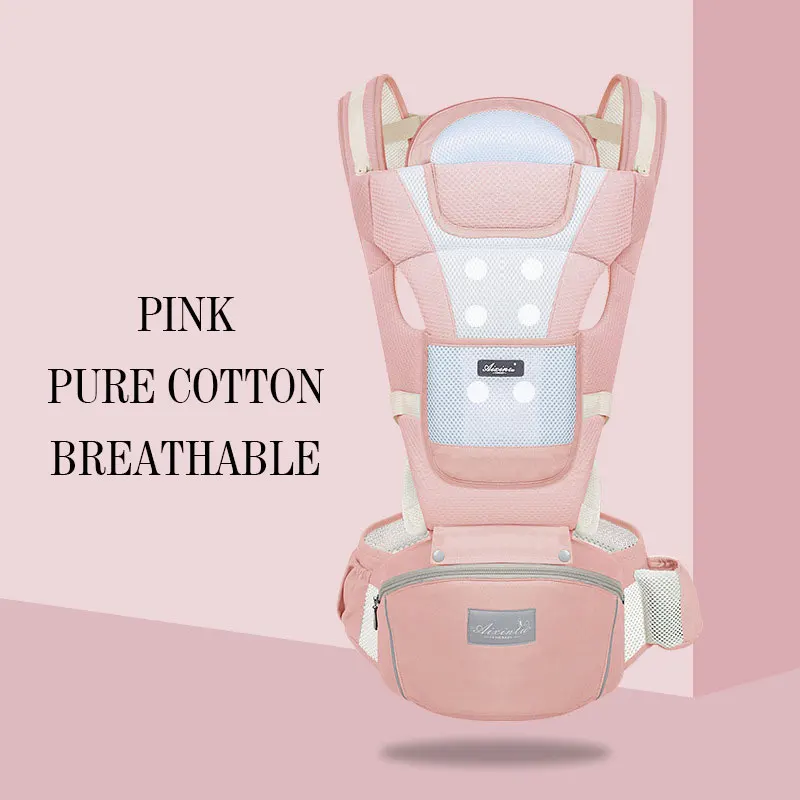 Эргономичная переноска для новорожденных от 0 до 36 месяцев, рюкзак для младенцев, слинг-кенгуру для путешествий - Цвет: 100Cotton Breathable