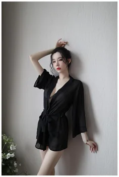 

lingerie sexy night dress 2020 New Satin Bridesmaid Robes ice Silk Wedding Bridal Sisters Dressing Gown/ Kimono Bathrobes