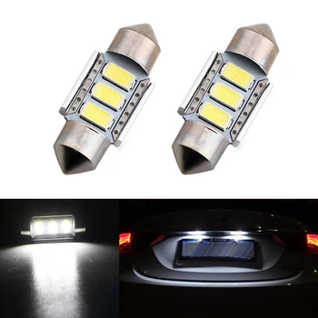 

2x Car Led Error Free 36mm C5W 5630 SMD Lamp 12V License Number Plate Light For Renault Megane 2