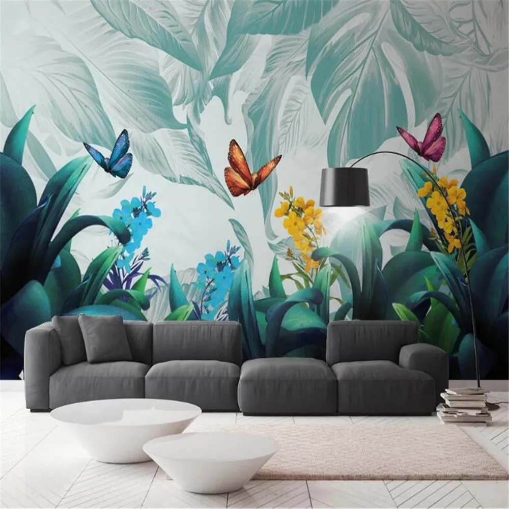 Milofi custom 3D large wallpaper mural hand-painted tropical plants bedroom living room TV background wall | Обустройство дома