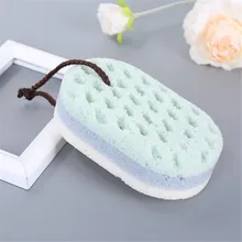 Объемные щетки для ванны с большим отверстием душ глубокий уход за кожей, очищение Трехцветная средняя овальная губка для тела хлопок