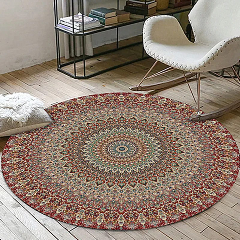Ethnic Style Mandala Round Carpet Bedroom Rug Bohemian Non-Slip Floor Mat Turkey Persian Area Rug for Living Room Home Decor Ethnic Style Mandala Round Carpet Bedroom Rug Bohemian Non-Slip Floor Mat Turkey Persian Area Rug for Living Room Home Decor