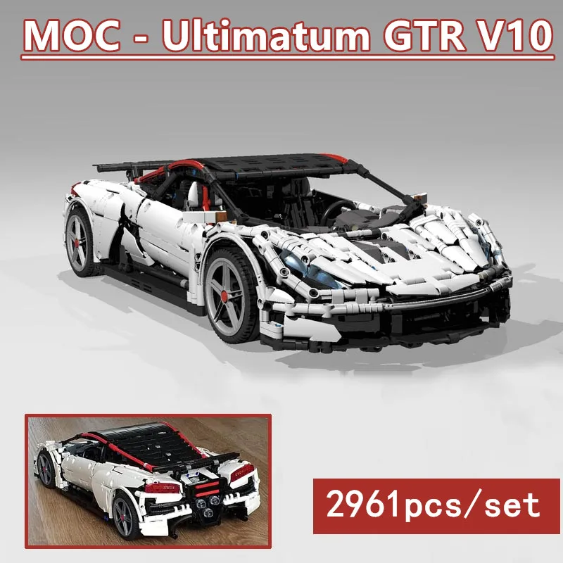 Новая технология серии MOC-14052 Ultimatum GTR V10 спортивные автомобильные строительные блоки кирпичи diy игрушка подарок на день рождения Рождество - Цвет: white