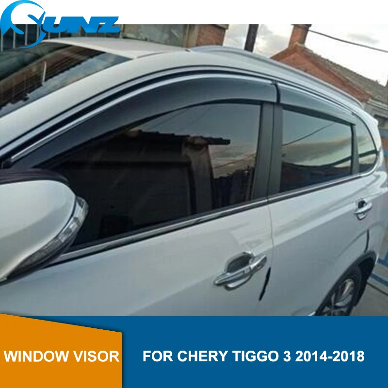 Дымные автомобильные дефлекторы бокового окна для CHERY Tiggo 3 козырек от солнца тенты укрытия охранники аксессуары SUNZ