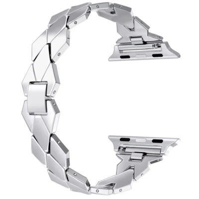 Браслет или ремешок для ручных часов Apple 40 мм 44 мм iWatch Apple Watch Band 38 мм 42 мм Серия 1 2 3 4 5 браслет из нержавеющей стали серебристо-черный - Цвет ремешка: SILVER