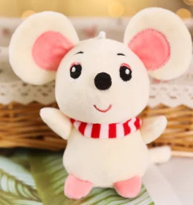 Милый год мыши мультфильм животных плюшевые игрушки брелок для рюкзака сумка брелок мышь мягкие игрушки милый подарок - Цвет: 4