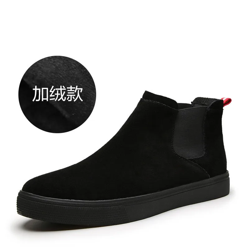 

Winter New Style Martin Boots plus Velvet Leather Boot High Shoes Genuine Leather Warm Retro England Short Boots MEN'S SHOES
