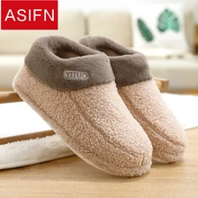 ASIFN/мужские меховые зимние тапочки; водонепроницаемые Нескользящие теплые домашние бархатные женские тапочки; мужские тапочки с буквами; Chinelo Masculino