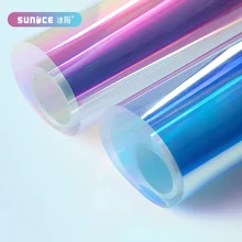 SUNICE прозрачная оконная декоративная пленка Радужный эффект голографическая виниловая Хамелеон DIY стеклянная пленка наклейка для Рождественского украшения