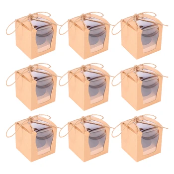 

10Pcs Cupcake Box With Clear Window Cupcake Boxes Useful Practical Simple Cake Packaging Boxes Packaging Boxes For Bakeries Shop
