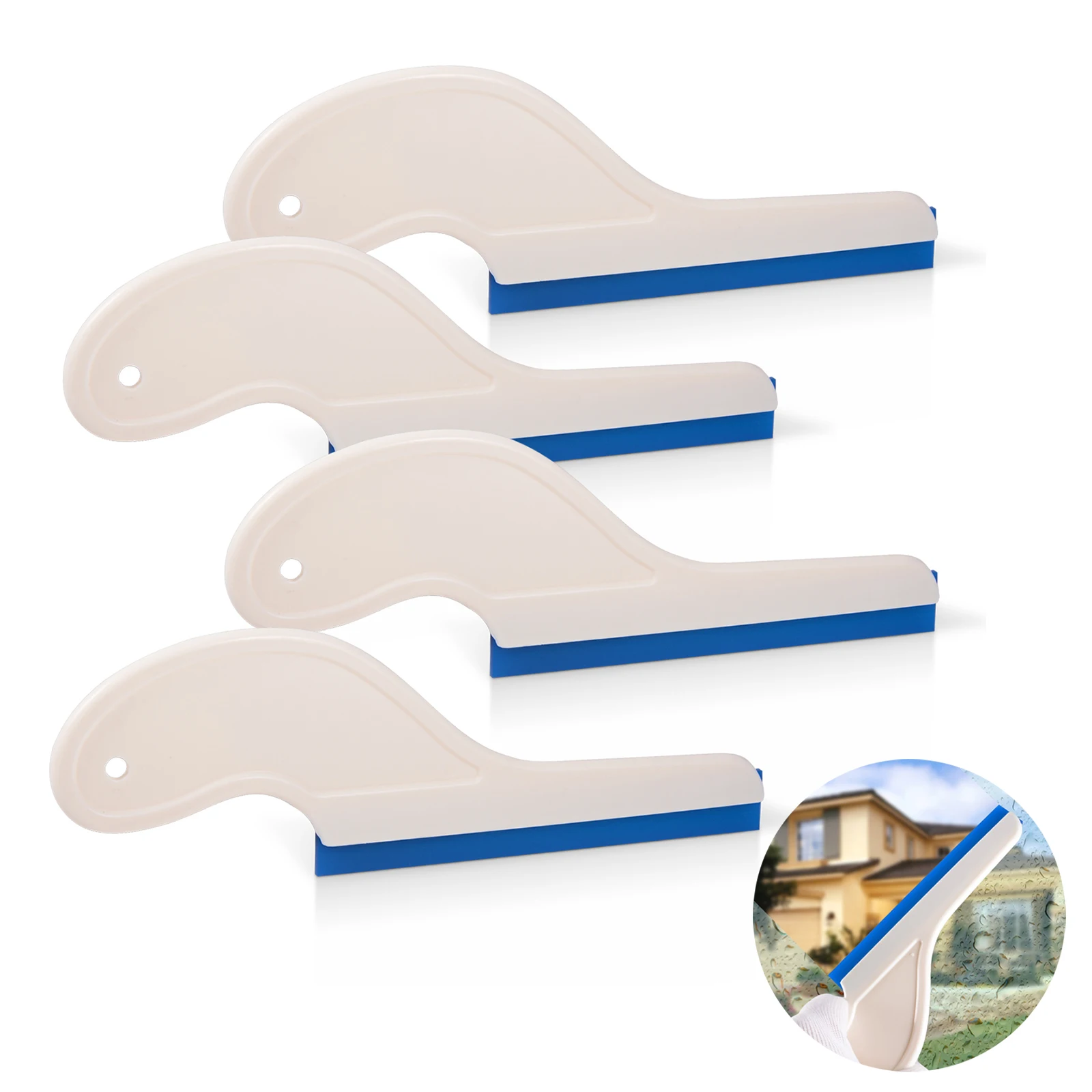 

EHDIS 4PCS Glass Water Wipe Scraper Car Window Tints Squeegee Rubber Blade Household Garden Snow Clean Tools Styling Accessories