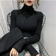

#6540 Knitted Sweater Women 2021 Autumn Winter Korean Fashion Turtleneck Women Sweater Slim Long Sleeve Pullover Female Knitwear