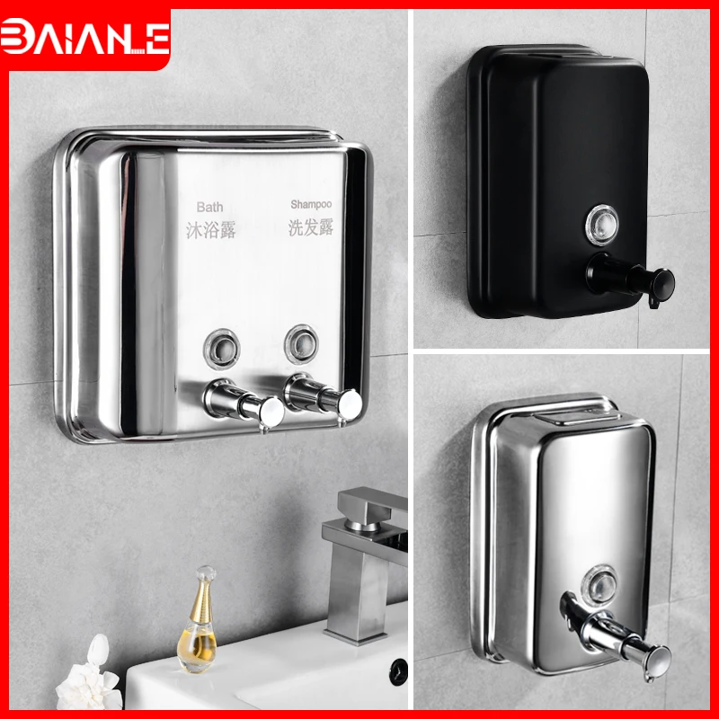 

Liquid Soap Dispenser 1500ML Stainless Steel Wall Mounted Bathroom Shower Gel Shampoo Hand Soap Dispenser Kitchen Soap Dispenser