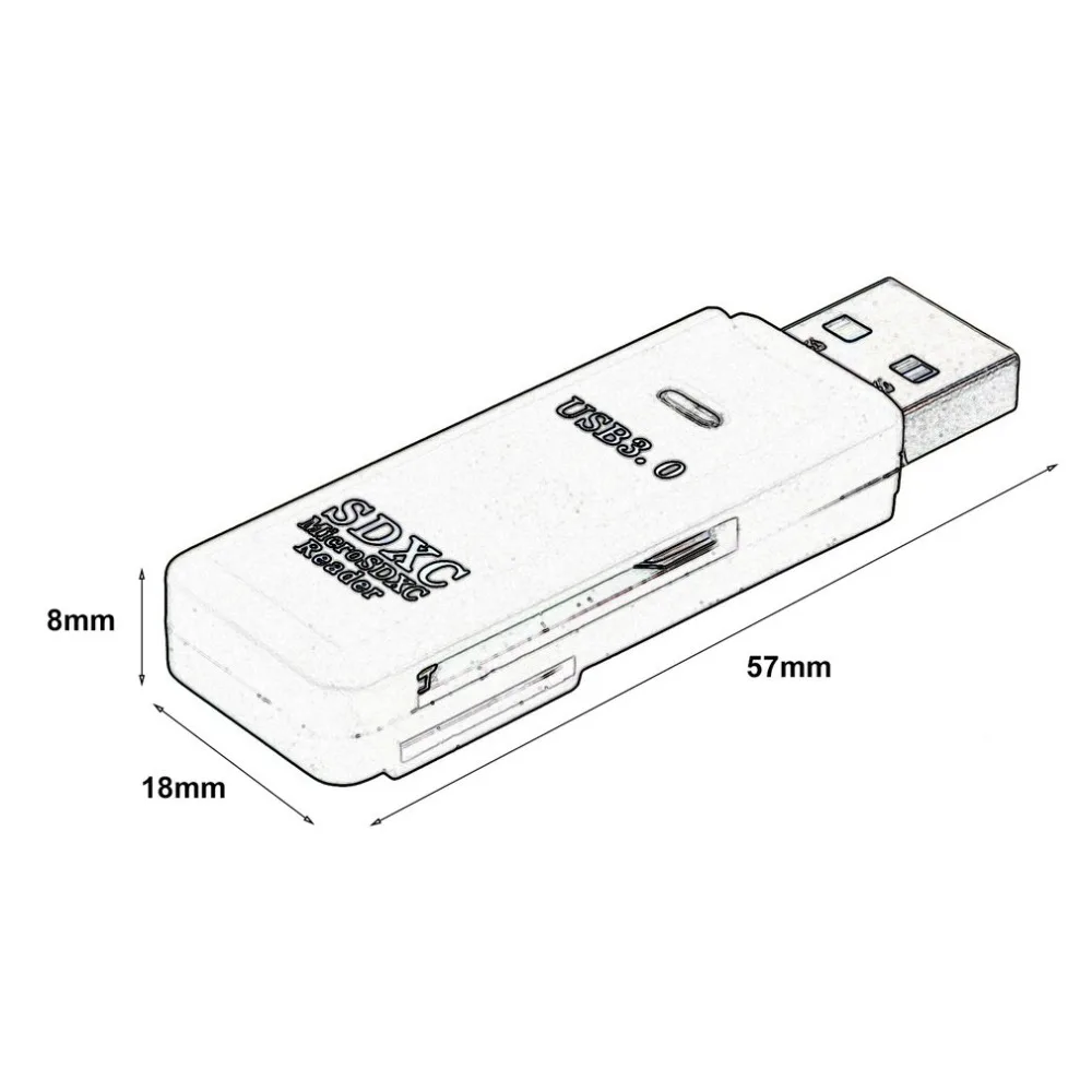 Maikou USB 3,0 считыватель карт памяти с 2 слотами 5 Гбит/с Супер Скоростной кардридер с крышкой для SDXC SD TF Micro SD карты