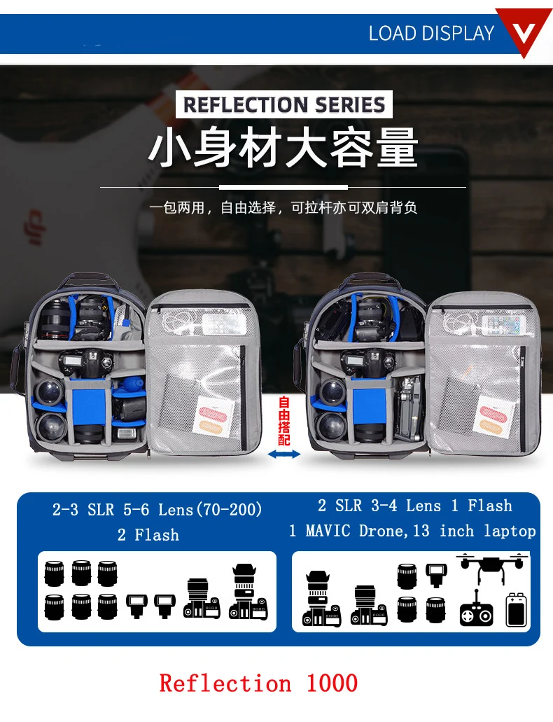 Professional backpack Outdoor SLR micro single digital camera bag Benro Reflection series Reflection 1000 15000 2000 camera bag