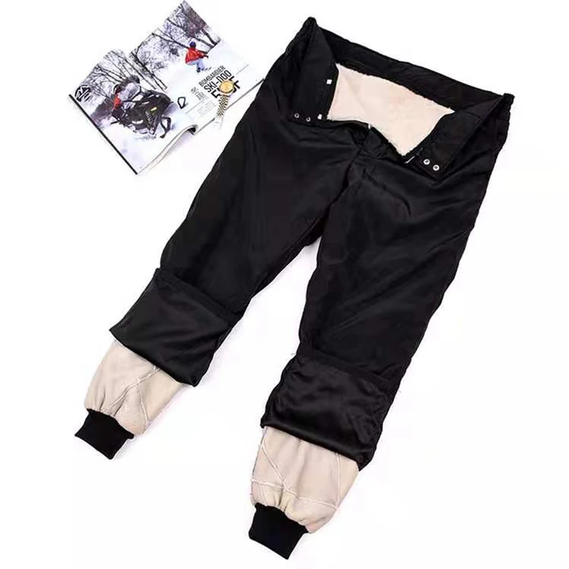 Men's winter thermal pants, old people can remove 100% sheep shears liner, thick cotton trousers, men's trousers in super large