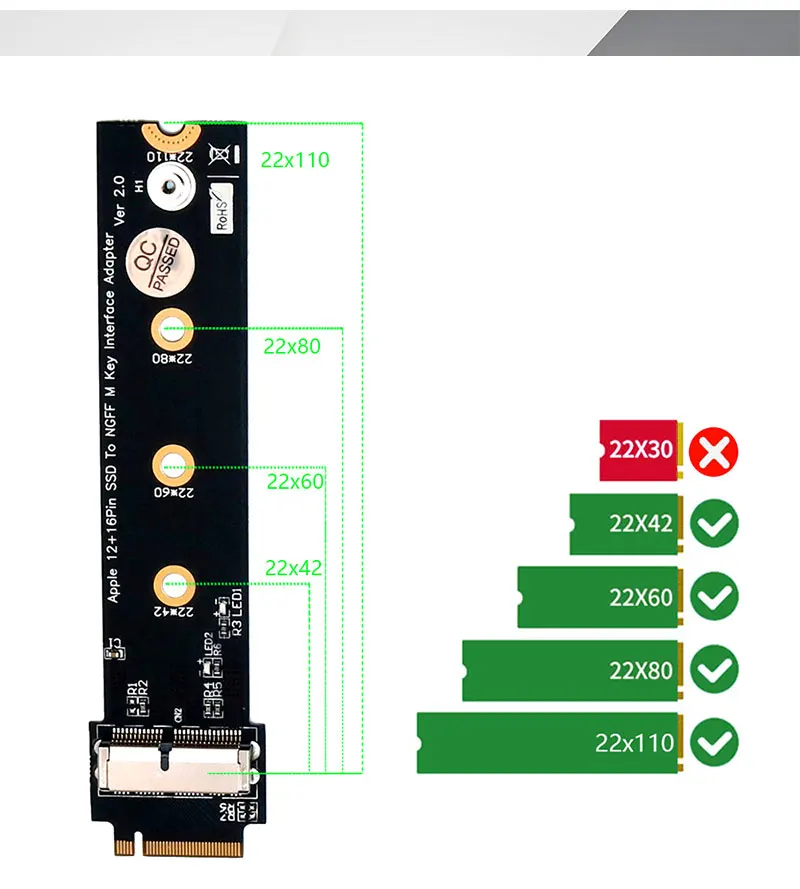 M.2 адаптер диск PCIe SSD к M.2 ключ M адаптер карты для 2013 MacBook Air Pro retina M.2 конвертер SSD к NGFF M2