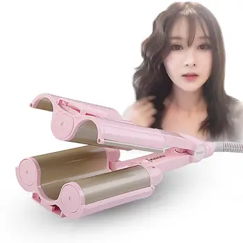 

Women Fashion Ceramic Fluffy Hair Curler Wave Curly Stick Splint Hairstyle Tool Easy to use Hair Waver curly Tool for travel