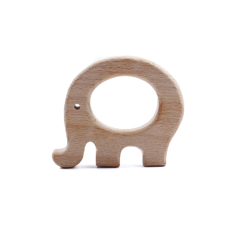 Baby Infant Accesories New Baby Teether Wooden Animal Pacifier Pendants BPA Free Beech Animal Shape Teether Wooden Chew Toy