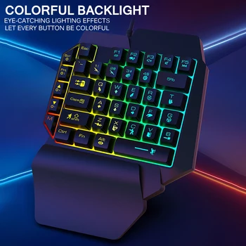 

Wired Gaming Keypad With LED Backlight 39 Keys One-Handed Membrane Keyboard For LOL/PUBG/CF Fast Operation Game Keypad
