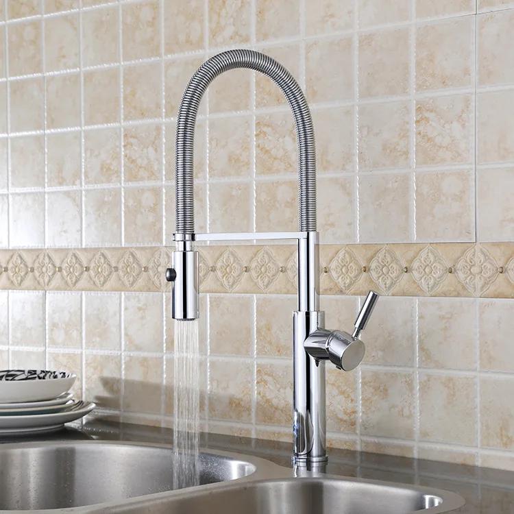 Top Quality Brass Kitchen sink faucet Pull Down Spring Kitchen mixer